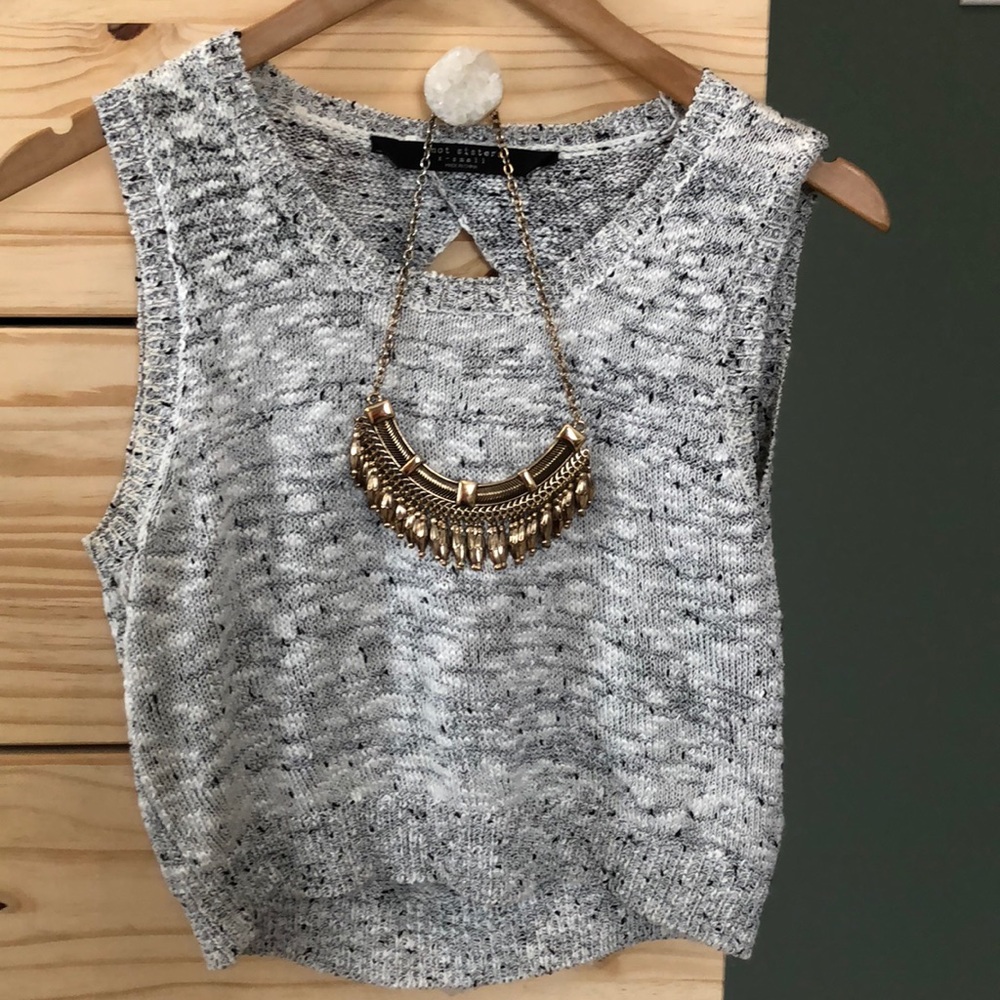 Open back crop sweater prism boutique